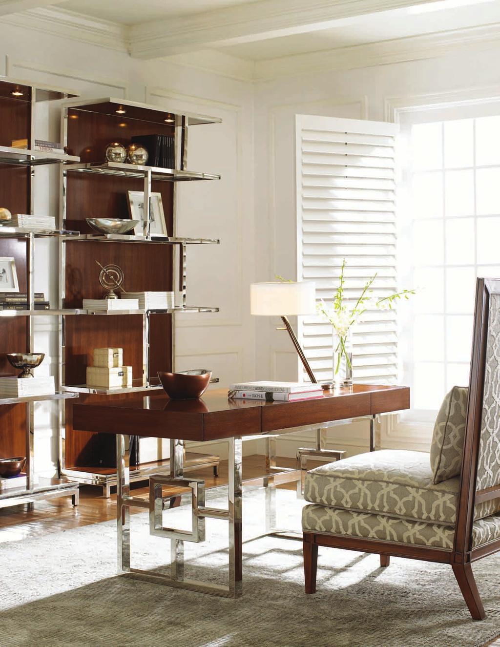The dramatic 96-inch Kelly bookcase is the collection s