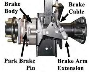 2: Remove the park brake cables from the spring axle mounting brackets and brake arms. Install 8: Reinstall the drive in reverse order. 9: Bleed the brake system.