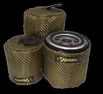 Lava Oil Filter Shield protects the oil filter from ambient heat and road debris by encasing the oil filter in the proprietary Lava Cool volcanic rock fiber-based thermal barrier material.