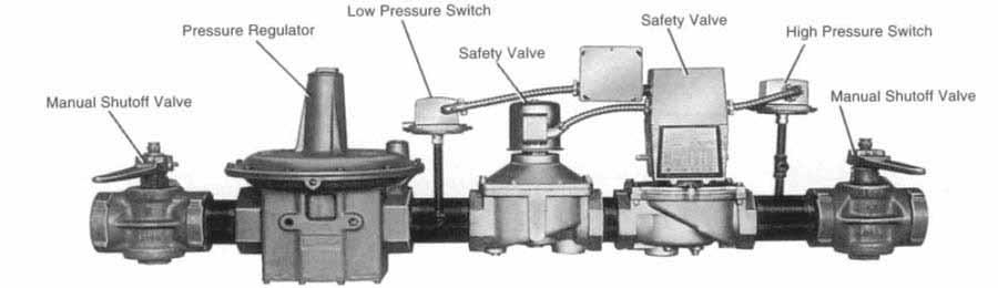 Introduction 1.6 Pilot Gas Train A solenoid valve that opens during the ignition period to admit fuel to the pilot. It closes after main flame is established.