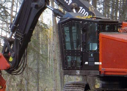 Prentice 2590 Track Feller Buncher Operator Comfort The interior layout maximizes operator space, provides exceptional comfort and reduces operator fatigue.