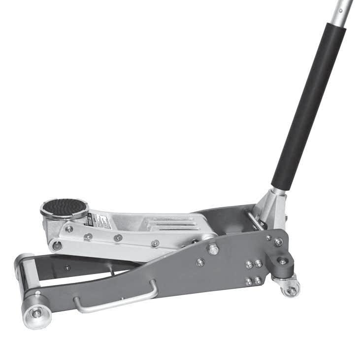 ATD-7343 3 TON LOW PROFILE ALUMINUM FLOOR JACK OWNER S MANUAL Specifications: Capacity Min. Height Max. Height Handle Length Overall Size Saddle Strokes to Max.