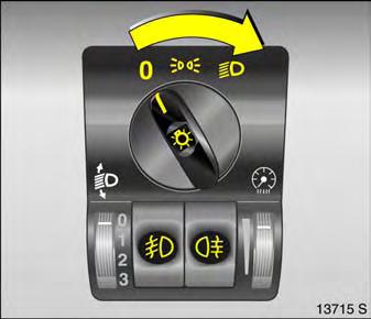 Light switches: 7 = Off 8 = Parking lights 9 = Dipped or main beam Push 0 = Courtesy light Push r = Fog tail