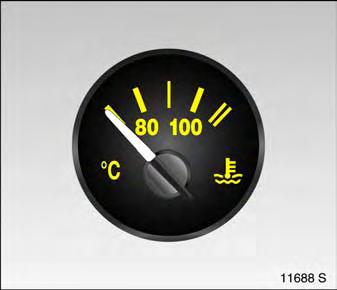 For physical reasons, the engine temperature gauge shows the coolant temperature only if the coolant level is adequate. During operation the system is pressurised.