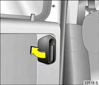 The other doors can be opened and closed by pulling or pushing the interior lock button (not possible if anti-theft alarm system enabled beforehand 3). Have cause of fault remedied.