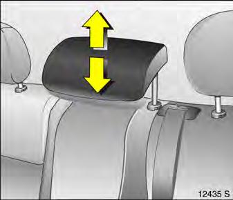 To increase luggage compartment size see page 58, removing rear head restraints 3: push both detent springs to release, remove head restraint.