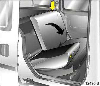Push rear, centre head restraint 3 down as far as possible Push detent springs to release see page 57.