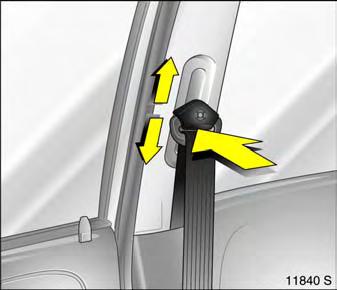 The lap belt must be straight and lying snugly against the body. Tighten belt at frequent intervals whilst driving by tugging diagonal part of belt.
