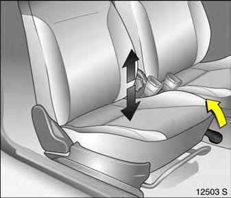Adjusting seat height 3: Pull lever at side Lift lever and remove weight from seat to raise it or press down on