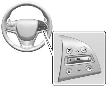 The controls for the DIC are on the right steering wheel control.