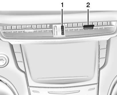 Air Vents Adjustable air vents are in the center and on the side of the instrument panel. 1. Thumbwheel 2. Slider Knob Use the thumbwheels (1) near the air vents to open or close off the airflow.