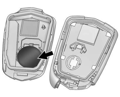 Separate the two halves of the transmitter using a flat tool inserted into the bottom center of the transmitter. Do not use the key slot. 3. Remove the old battery. Do not use a metal object. 4.