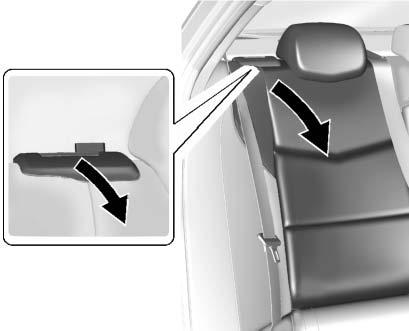 Fold a seatback only when the vehicle is not moving. To fold the seatback: 1. Disconnect the rear safety belt mini-latch using a key in the slot on the mini-buckle, and let the belt retract.