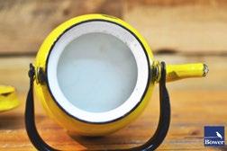 Yellow Enamel Tea Pot Condition as