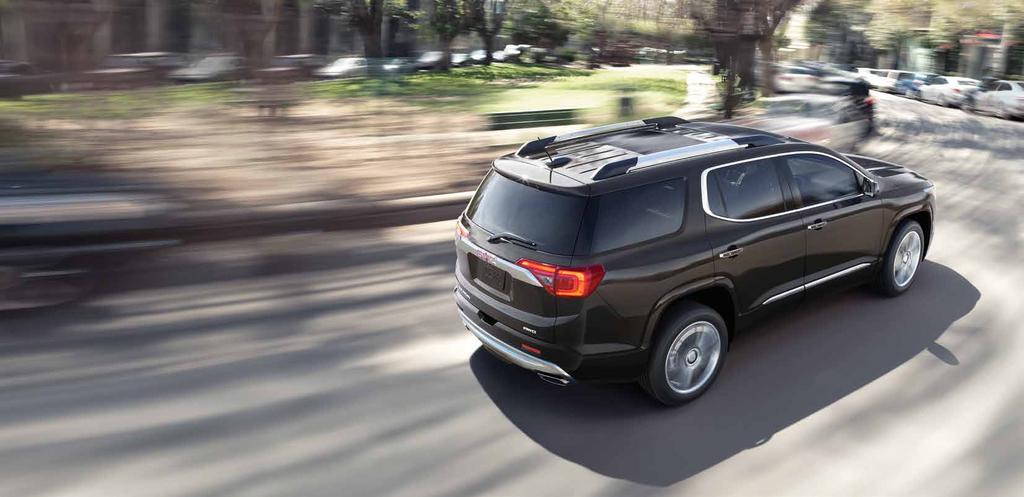 PERFORMANCE TRAVEL AT THE SPEED OF LIFE. For all its premium refinements, versatility and life-enhancing technologies, Acadia is still about your ride.