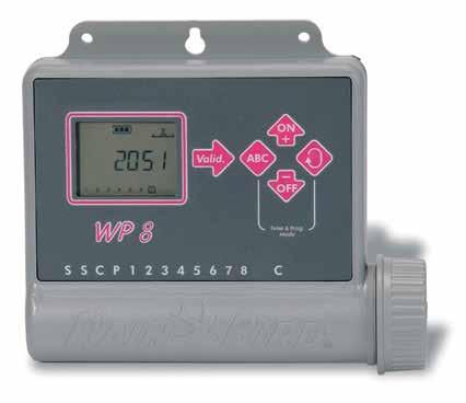 BATTERY POWERED CONTROLLERS WP SERIES: WP 2, WP 4, WP 6, WP 8 Electronic Battery-Powered Controller Multi-station Battery-operated Line Battery-powered : operates with 2 topgrade 9V alkaline