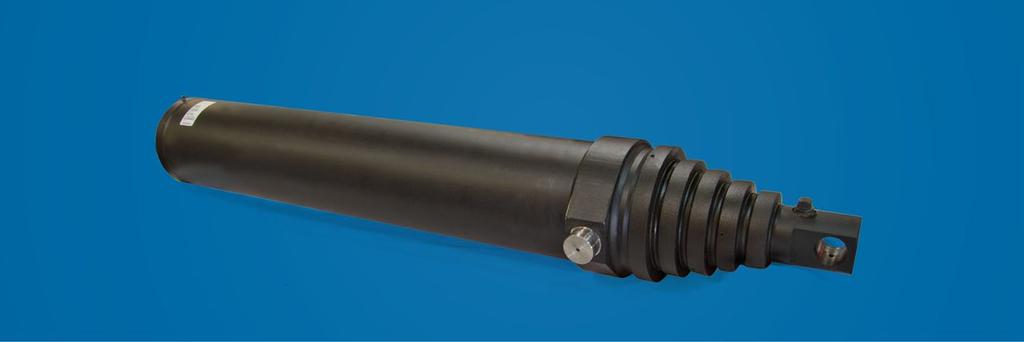 Hyco Single Acting Telescopic Cylinders Trunion Mount Options 3, 4 & 5-Stage Telescopic Cylinders Dimensions Cylinder Model Total Stroke Closed Distance from Rod Eye to Trunion Trunion Diameter