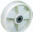 REINFORCED SWIVEL AND FIXED CASTORS ZINC ELECTRO-PLATED REINFORCED STEEL FORKS, DOUBLE BALL BEARING, HARDENED STEEL BALL RACES, POLYAMIDE (PA) SOLID WHEEL, NATURAL WHITE