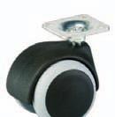 TWIN WHEEL SWIVEL CASTORS POLYPROPYLENE HOUSING AND WHEEL CENTRES WITH