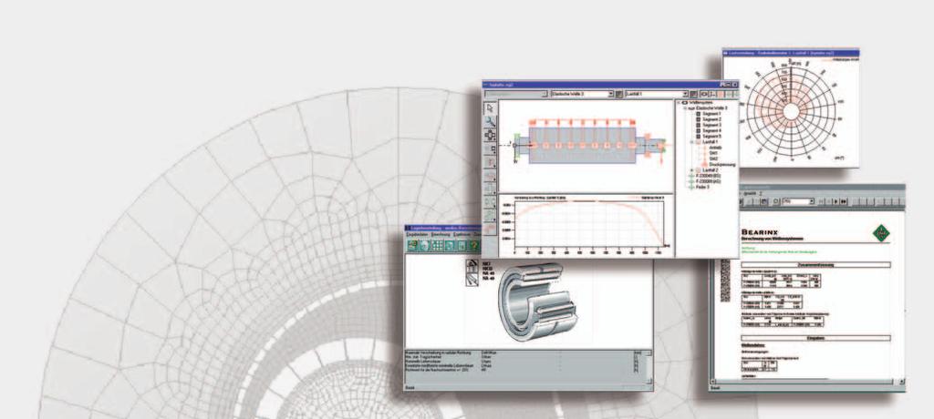 S e r v i c e Calculated safety The rolling bearing calculation program BEARINX can precisely calculate, present and document bearing loads in complex machine systems, taking account of a wide range