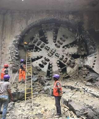 02 Chennai Metro Rail Project - Completion of longest continuous tunnel drive in Phase 1 - break-rough of first TBM in e stretch between Government Estate and AG-DMS On 17 October 2017, S-703