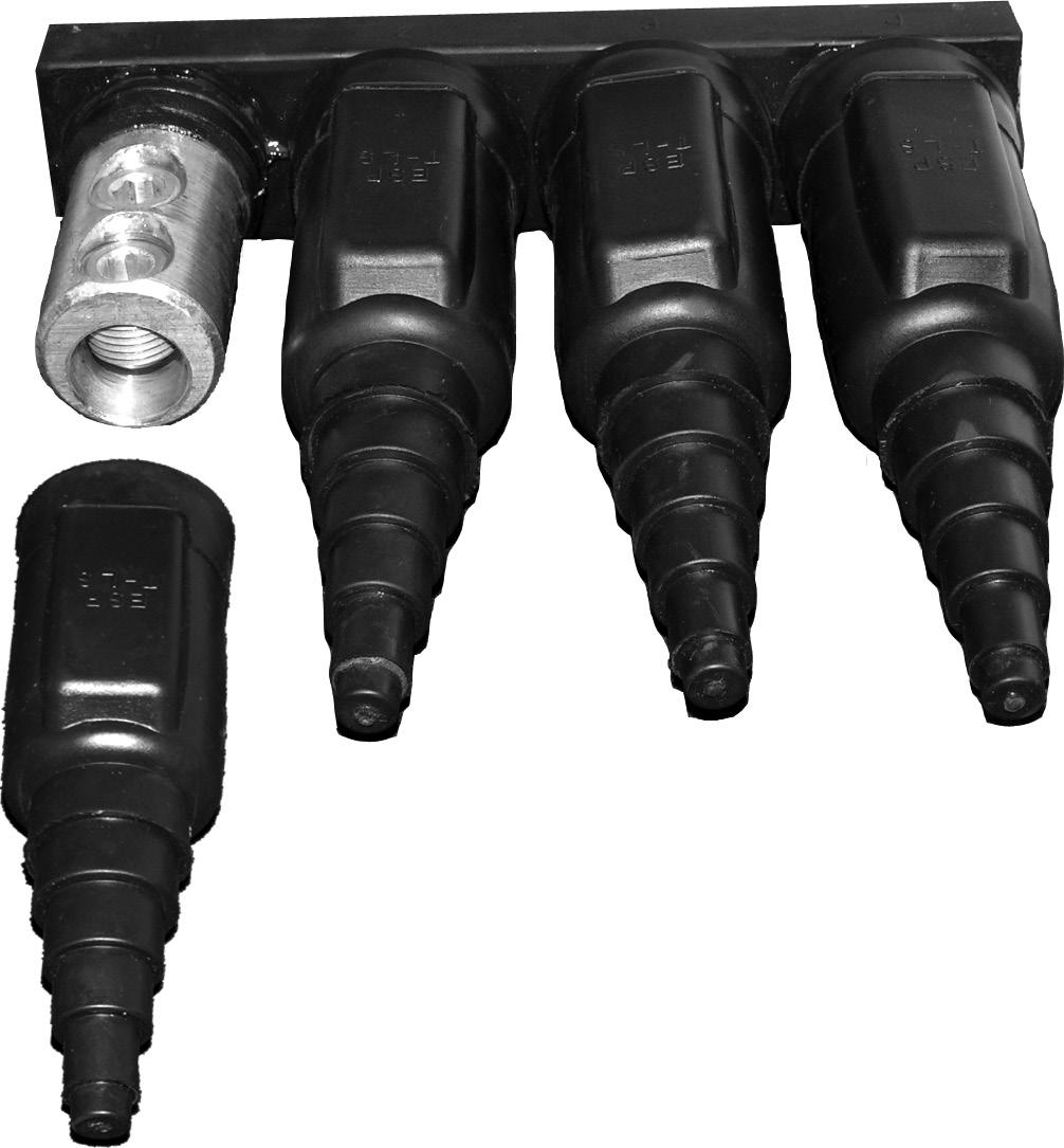 UNDERGROUND CONNECTORS TYPE BRDD Submersible Pedestal Set Screw Connector for Direct Burial or Below-Grade Boxes Patented, one-piece extruded aluminum body.