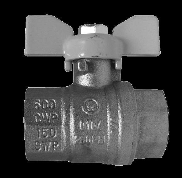 1/2" - 3/4" Sizes Gas Approved C 5 PSIG US BUTTERFLY HANDLE BALL VALVE BUTTERFLY HANDLE BALL VALVE U L BRASS 600WOG FULL PORT FM UL842, UL258, UL125,FM