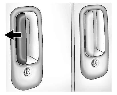 To open the rear portion of a 60/ 40 door from the outside, pull the handle on the side of the rear door and pull the door toward you. To close the 60/40 side doors, close the rear door first.