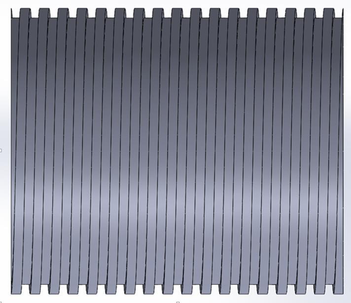 The screw element used in these experiments has 2 mm of groove depth, 2 mm of groove width and 2 mm of tip width. Fig. 2: 3D model of seal element s geometry.