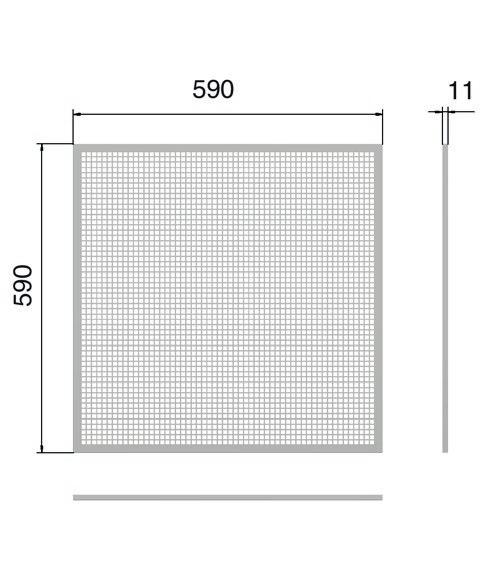 400 width and 200 hight UPK-H / 0-0 UPK-H extract-air grille for T-profile ceiling system, 600x600.