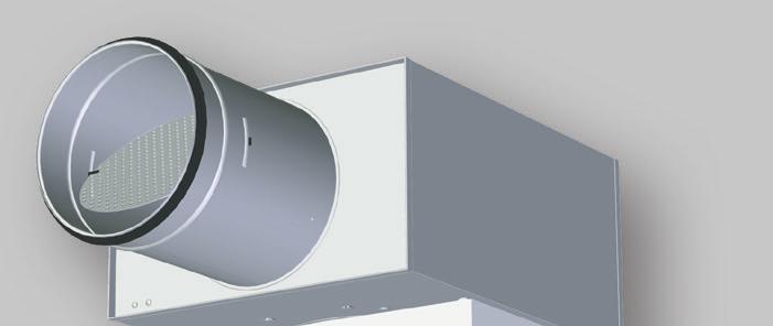 Luna plenum box features a damper and measuring outlet for commissioning.