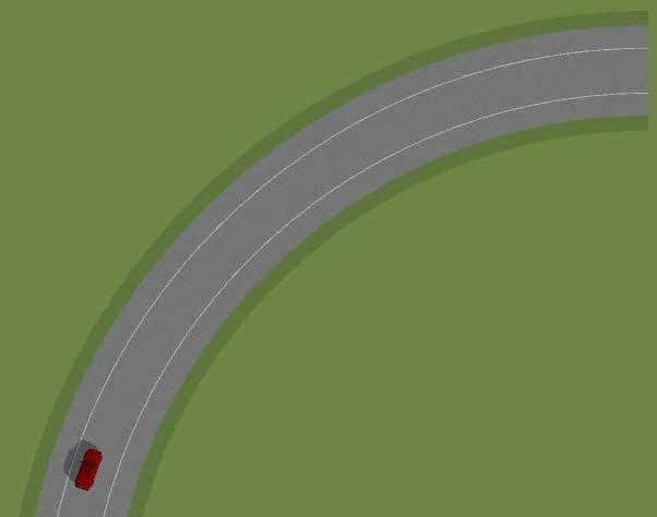 Simulation without LDW Impact Location Road