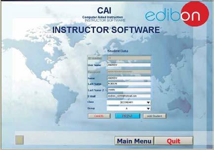 and computer (PC), this complete software package consists of an Instructor Software (INS/SOF) totally integrated with the Student