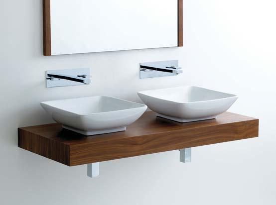 MELTON square sit-on basin H 142 X W 436 X D 435MM - available with one tap hole - requires slotted waste
