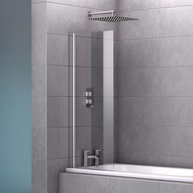 BATH SCREENS 10 YEAR GENOA 600 600mm single frameless bath screen - 6mm thickness glass - height 1400mm x width