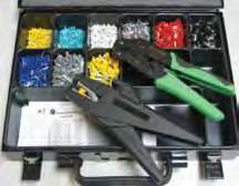 Crimp Kit Features Convenient And Portable Metal Carrying Case Insulated Ferrules Ferrule Assortment From 24-10 Awg Stripping And Crimping Tool Included Great For Technicians and Prototyping Slide