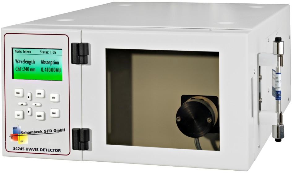 S 4245 UV/Vis detector The Schambeck S 4245 UV/Vis detector is a variable wavelength UV/Vis detector for routine analysis and sophisticated research.