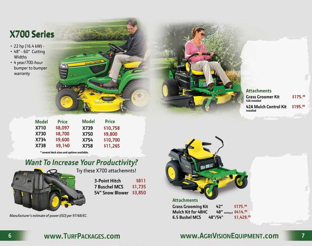 x700 signature series garden tractors RESIDENTIAL ZERO-TURN MOWERS $9,800 0% for 60 Months!