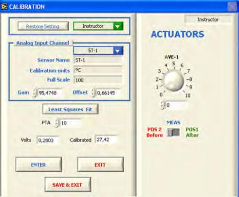 Software main screens Software for Sensors Calibration Examples of