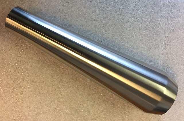 50 "BIG MOUTH 13" Stainless Steel Cone/Reverse Cone Slip-On Mufflers This unique design features a concave internal reverse cone section creates a visually large outlet diameter but