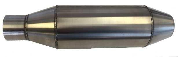 50 Twelve Can Mufflers Bigger diameter for a heftier look. 304 Stainless Steel outer cannister x 10.50" long. 3.50" diameters have a 2.