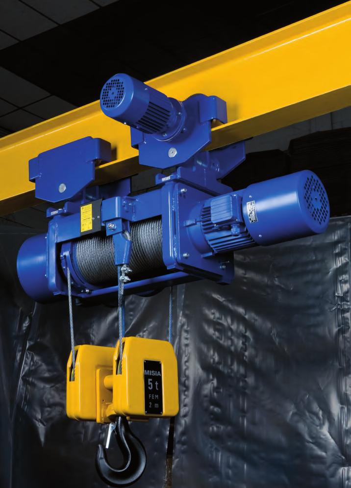 MISIA WIRE ROPE HOISTS XM SERIES Standard configurations TYPE 5 Foot mounted hoist without trolley.