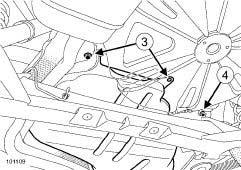 a Remove the heat shield mounting bolts (2). a Remove the heat shield.