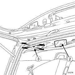 NON-SIDE OPENING ELEMENTS Tailgate: Removal - Refitting 48A 2 - OPERATION FOR REMOVAL OF PART CONCERNED - the tailgate lock, - the rear screen wiper motor, a Refit the tailgate trim( (see Tailgate