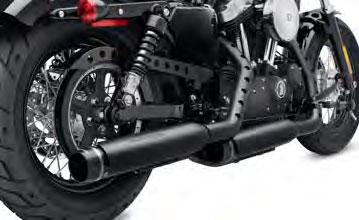 Available in your choice of rich chrome or heat resistant jet black ceramic finish. The Jet Black mufflers include Screamin Eagle muffler shields. EPA stamped. Complete the look with your choice of 3.
