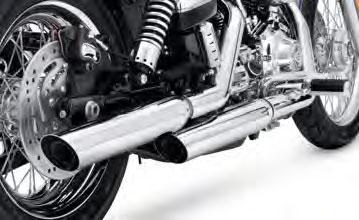 496 SCREAMIN EAGLE Dyna Exhaust A. SCREAMIN EAGLE STREET PERFORMANCE SLIP-ON MUFFLERS DYNA SHORTY DUAL Factory engineers tuned these pipes to satisfy the most discriminating Harley enthusiast.