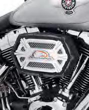 Available in your choice of chrome or cut back black finish, the two-piece billet cover surrounds the filter and features a full color Screamin Eagle medallion.