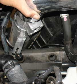 passenger side cold air intake is lowered into the