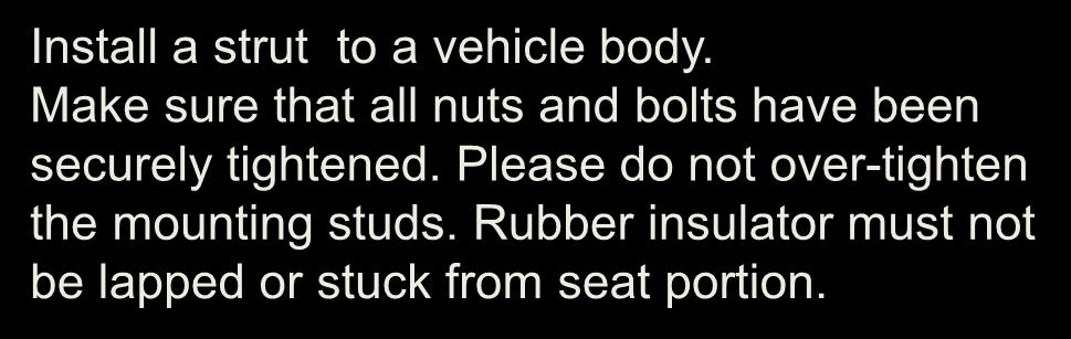 Make sure that all nuts and bolts have been securely