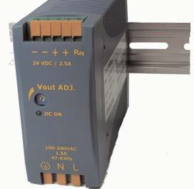 adj. -5 +15% Temperature rating -10 C + 50 C Approvals 01, 02 - UL1950, UL508 Listed, Class 2 05, 10, 20 - UL508 Listed Protection Connection Internal Fuse T2A / 250VAC 01, 02 Quick Connect Terminals